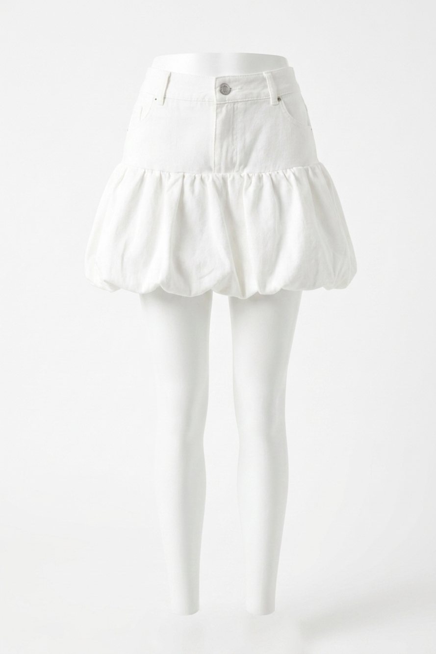 NEW BLANKNYC bubble denim skirt in white